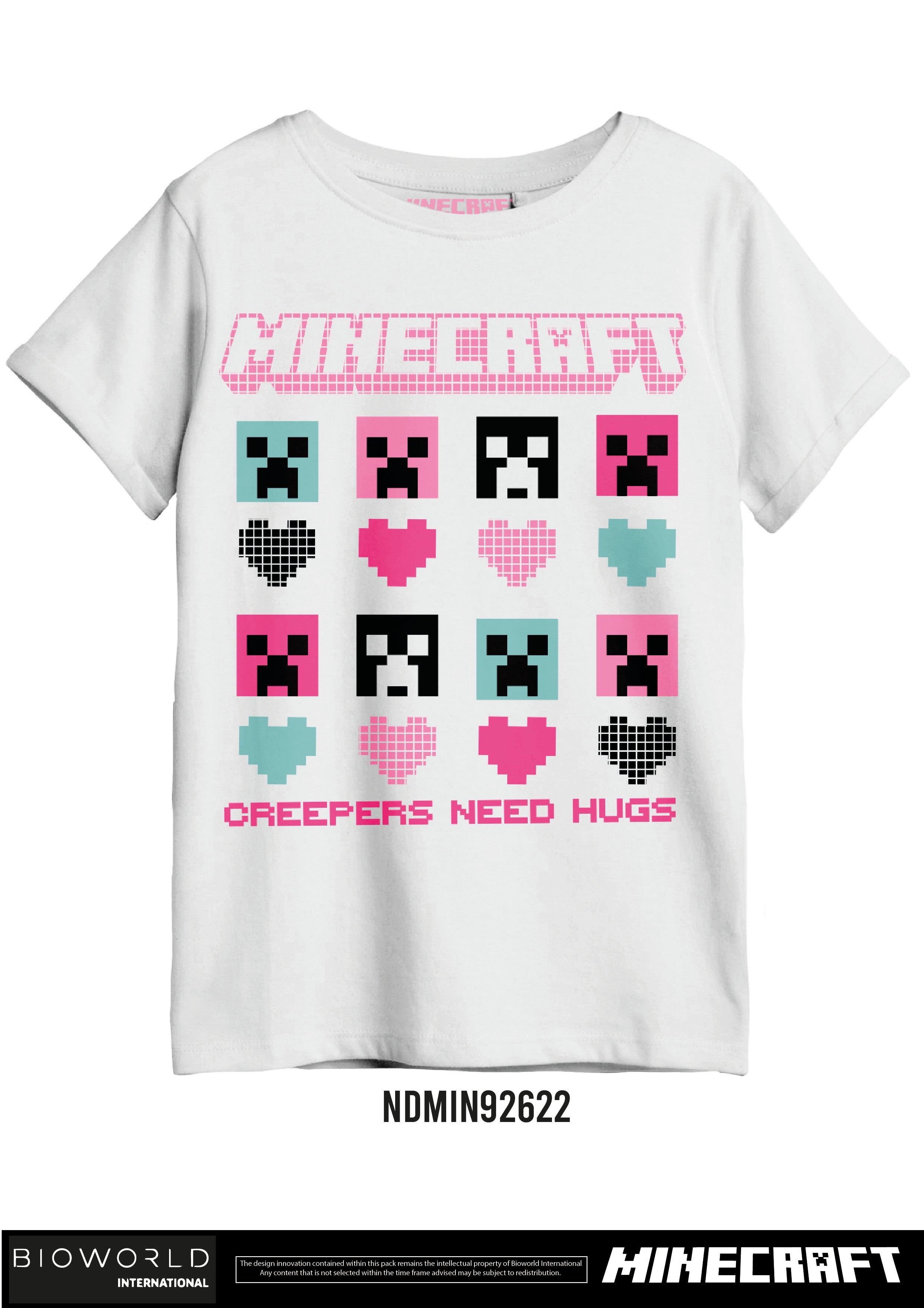 Minecraft Creepers Need Hugs White NJScreenprints