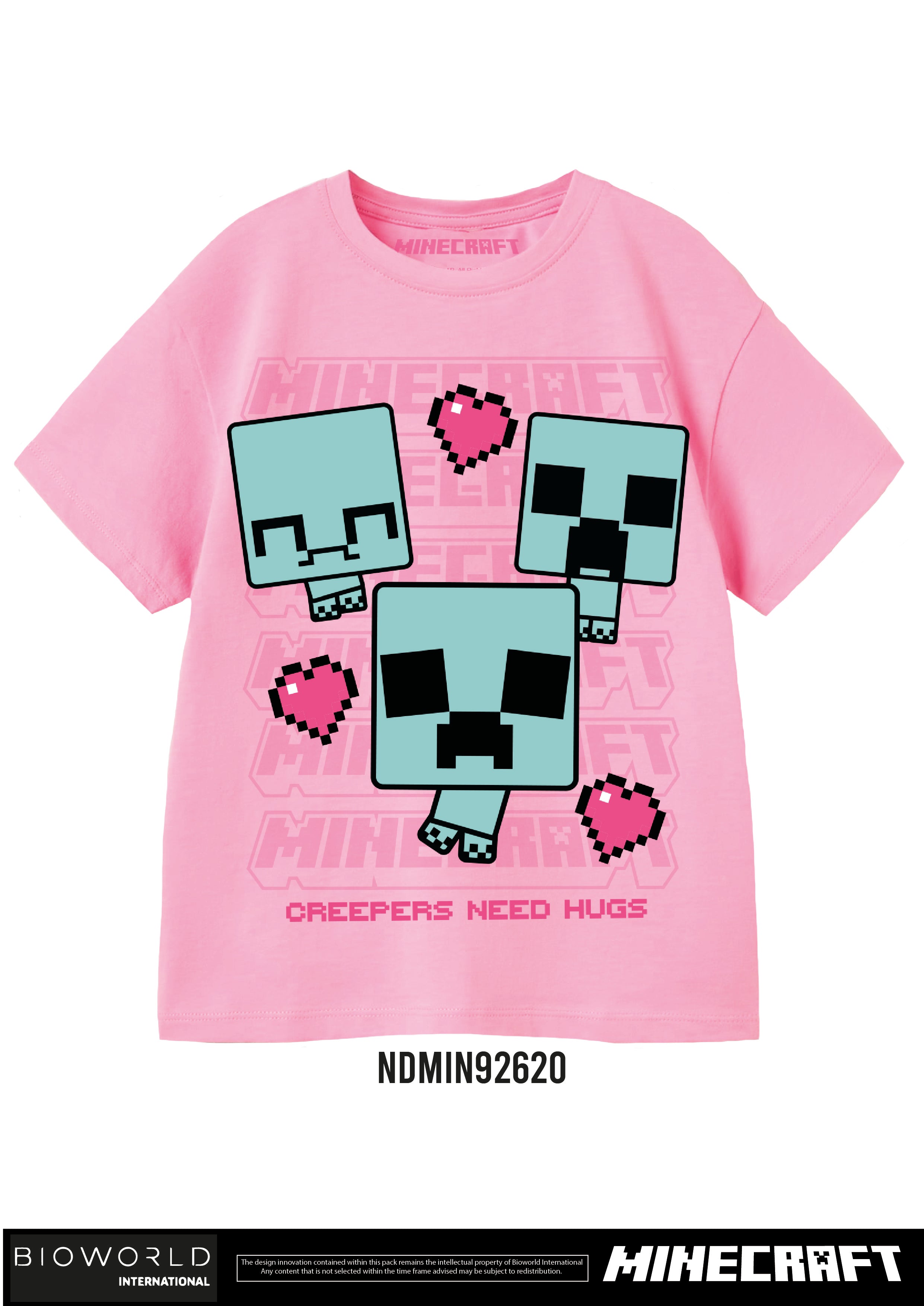 Minecraft Creepers Need Hugs Pink NJScreenprints