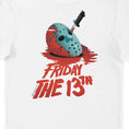 Load image into Gallery viewer, Friday the 13th Jason’s Mask Knife Adults T-Shirt
