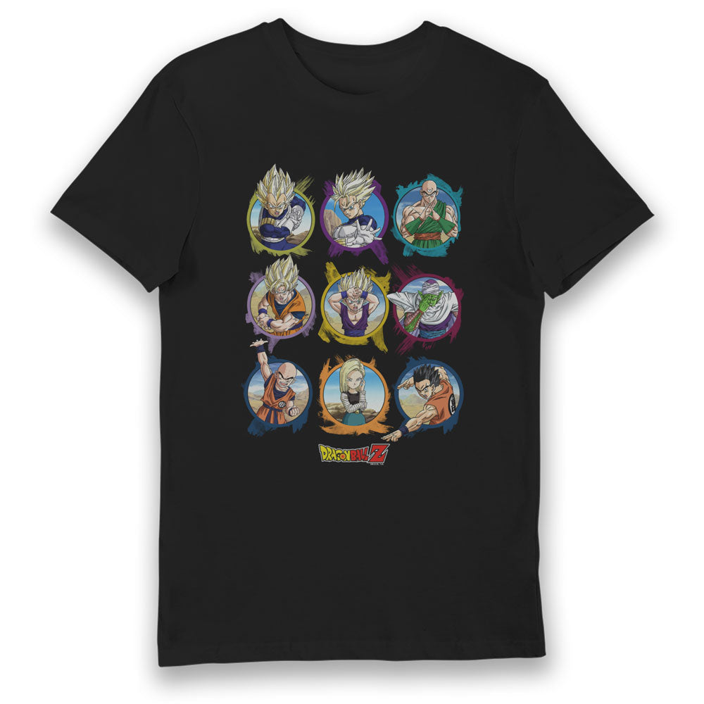Dragon Ball Z Circle Characters Adults T-Shirt