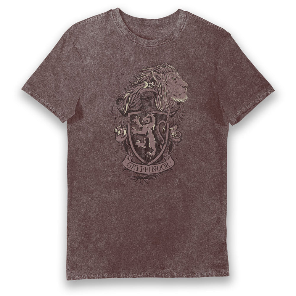 Harry Potter Gryffindor House Crest Red Vintage Style Adults T-Shirt