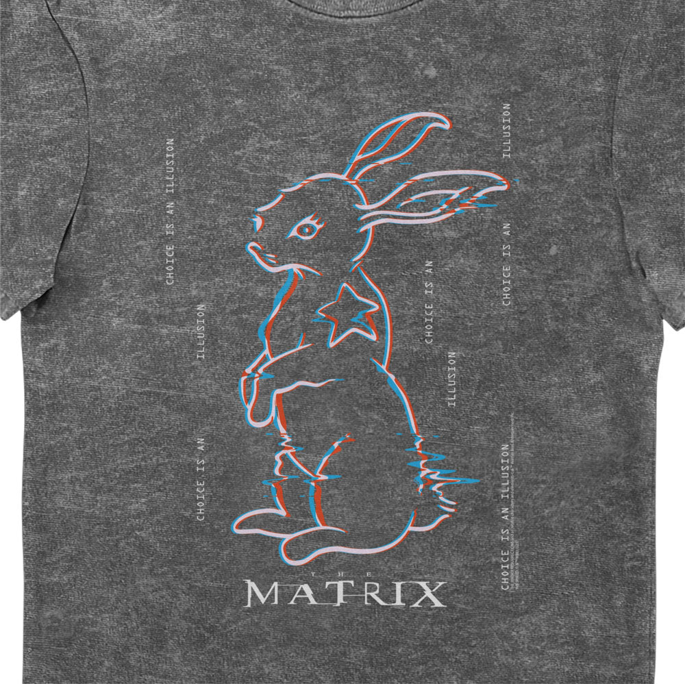 The Matrix White Rabbit Choice Is An Illusion Vintage Adults T-Shirt