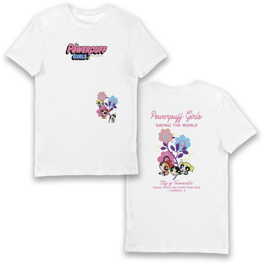 Powerpuff Girls Sugar, Sprice and Everything Nice Flower Adults T-Shirt