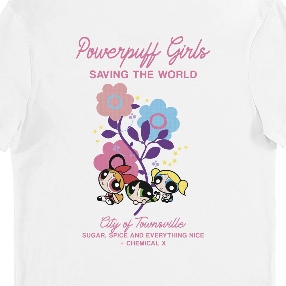 Powerpuff Girls Sugar, Sprice and Everything Nice Flower Adults T-Shirt